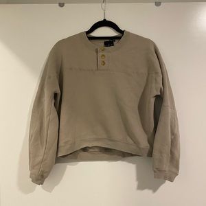 UO Out From Unser Cropped Crewneck w/ Buttons